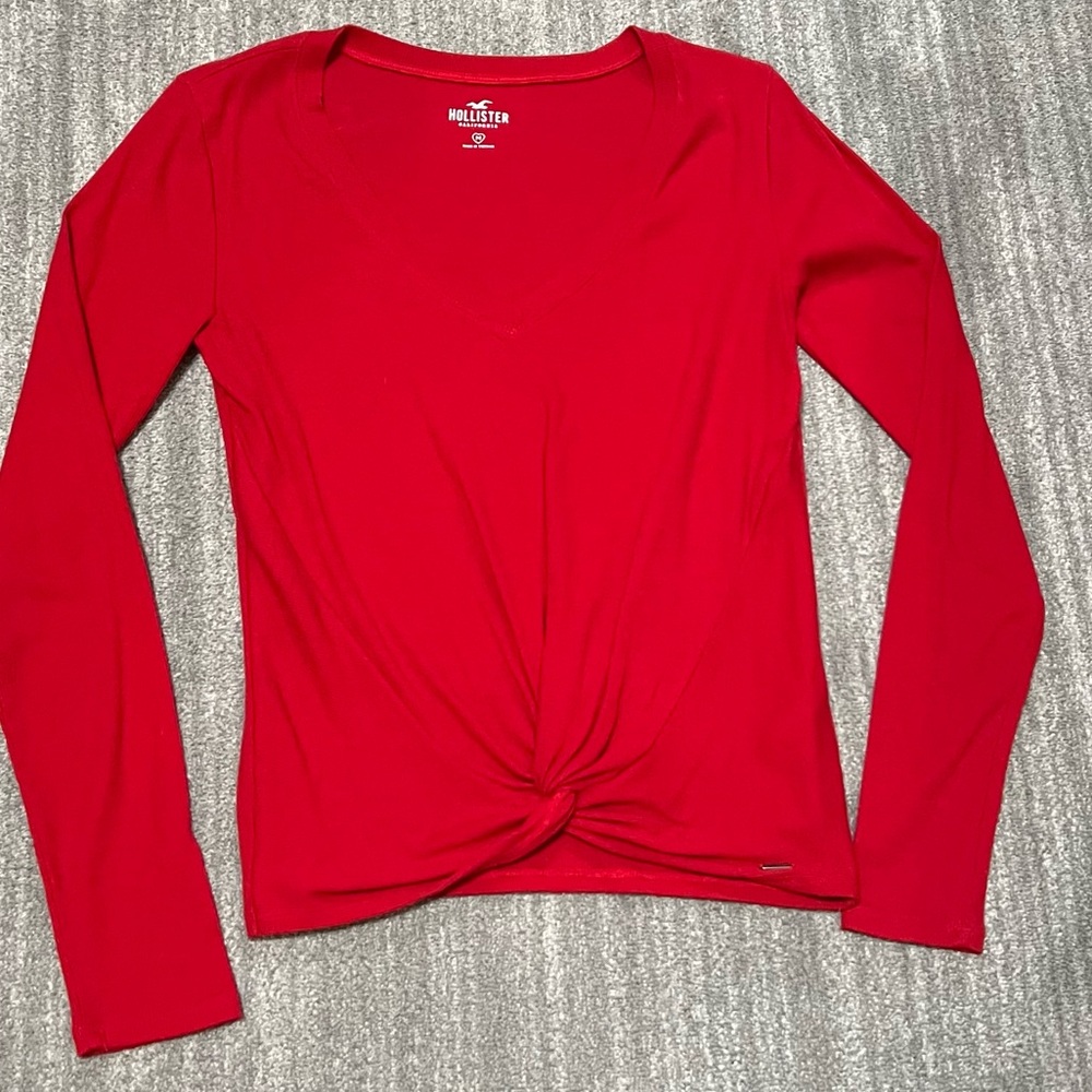 Hollister Women's Scarlet Long Sleeve Tee